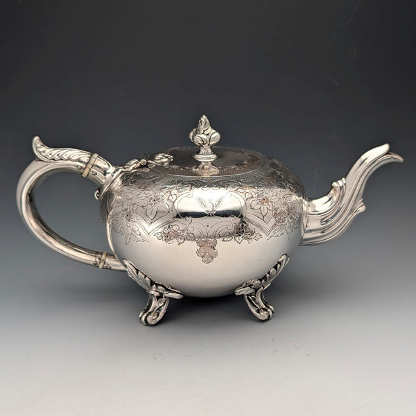Late 19th Century British Antique Silver Plate Teapot